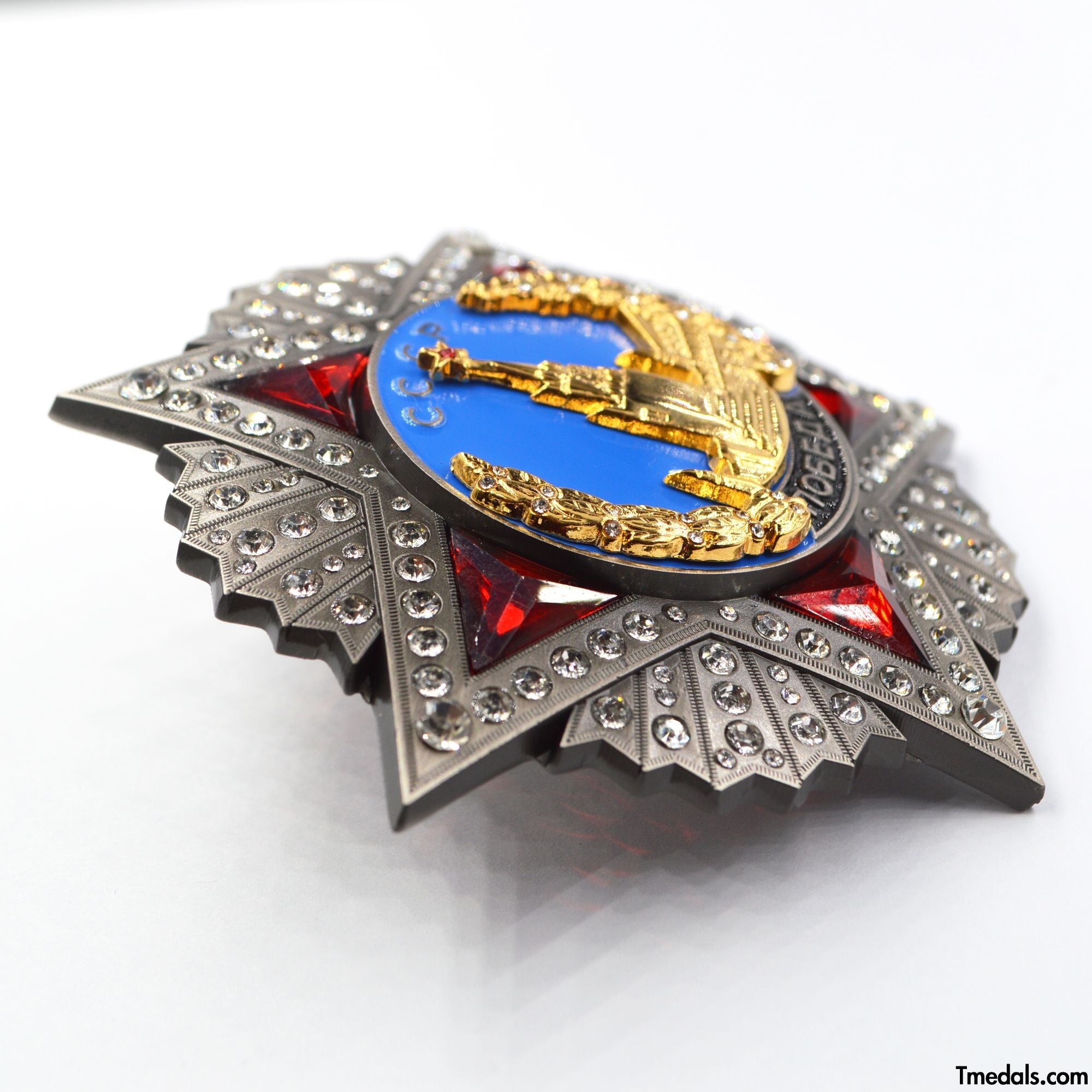 USSR Soviet Union Russian CCCP Order of Victory Siegesorden WWII Badge Award Medal detail view 4