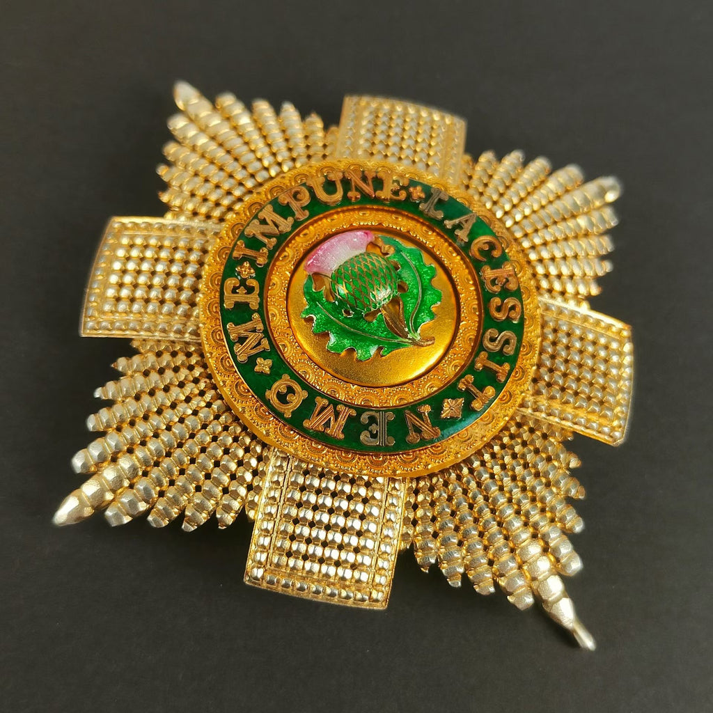 UK British Order of the Thistle Breast Star – 925 Sterling Silver Enamel