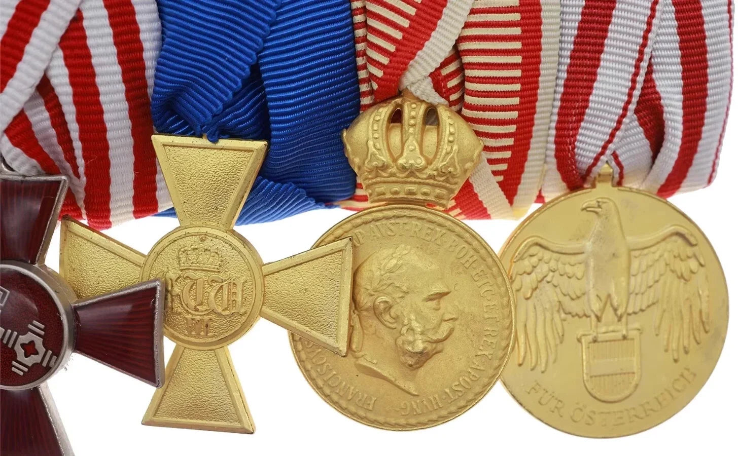 WWI German 7-Place Mounted Medal Bar Imperial / Austro-Hungarian Awards detail view 5