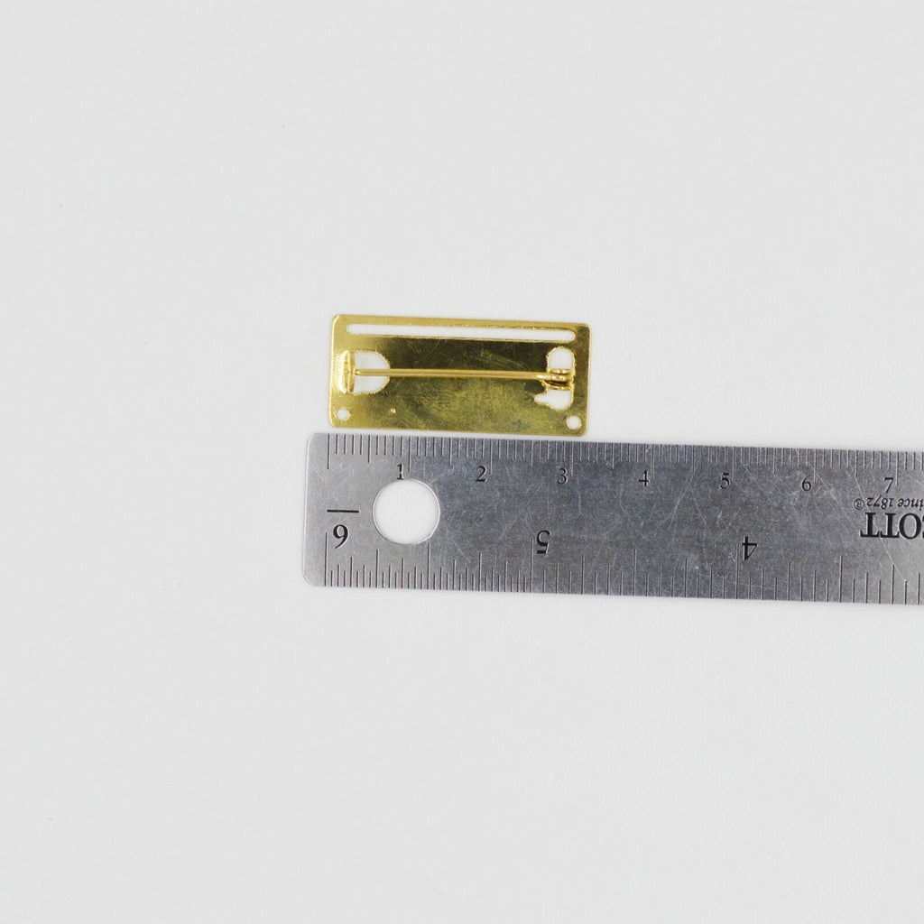 1x Medal Ribbon Mounting Bar – 1-Space Brooch Pin – Fits 32 – 34 mm Full-Size Ribbon – Brass detail view 6