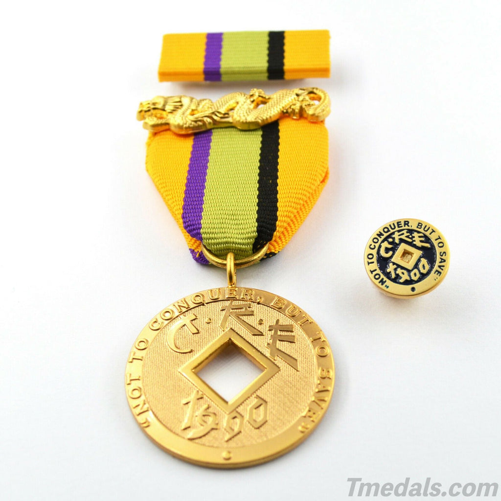 U.S. imperial Order of the Dragon Medal Chinese 1900 C.R.E U.S. detail view 6