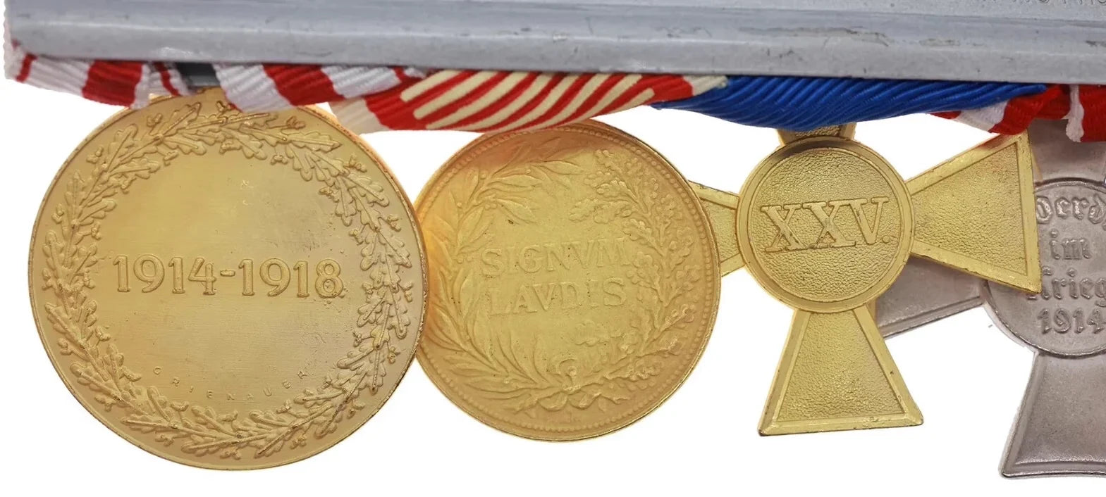 WWI German 7-Place Mounted Medal Bar Imperial / Austro-Hungarian Awards detail view 6
