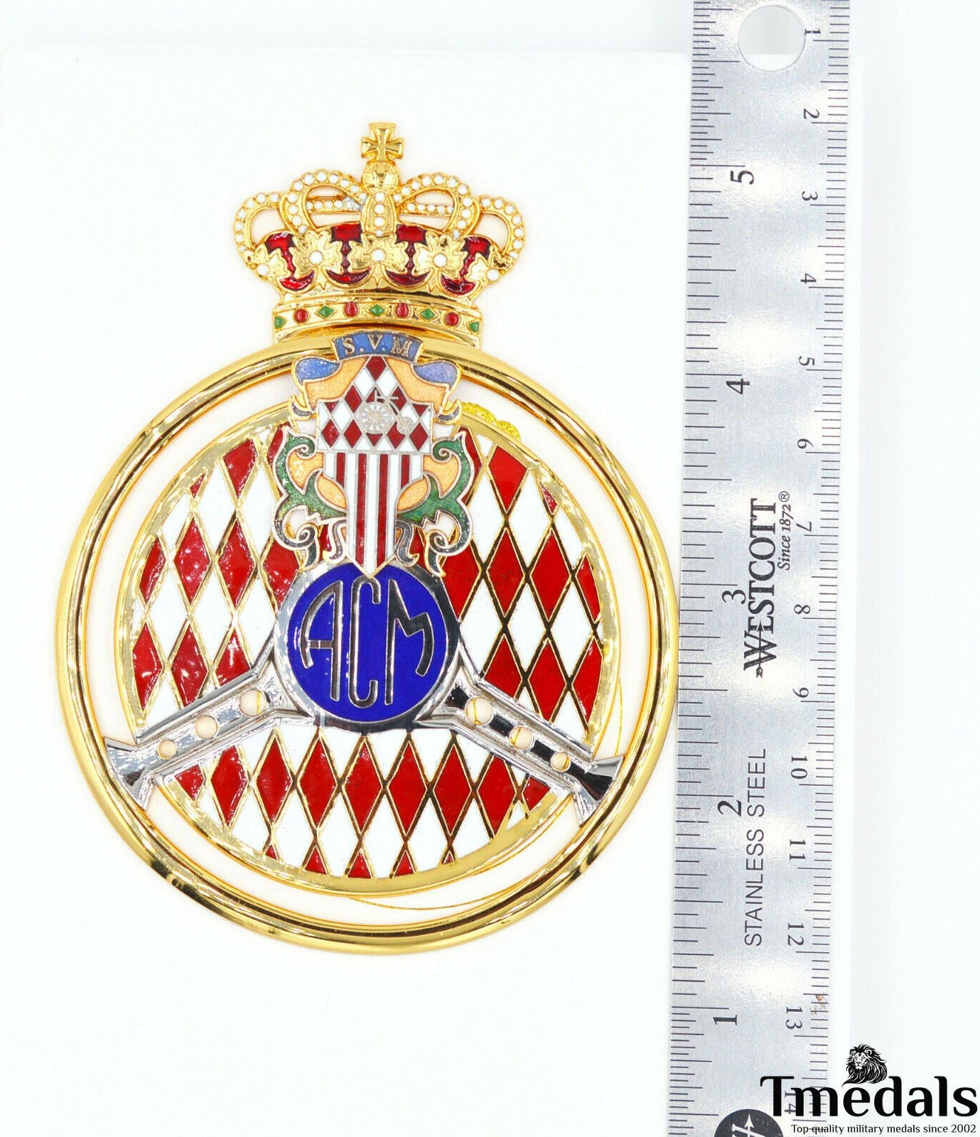 Automobile Club de Monaco (ACM) Gold Grille Badge – Original 2011 Issue detail view 2
