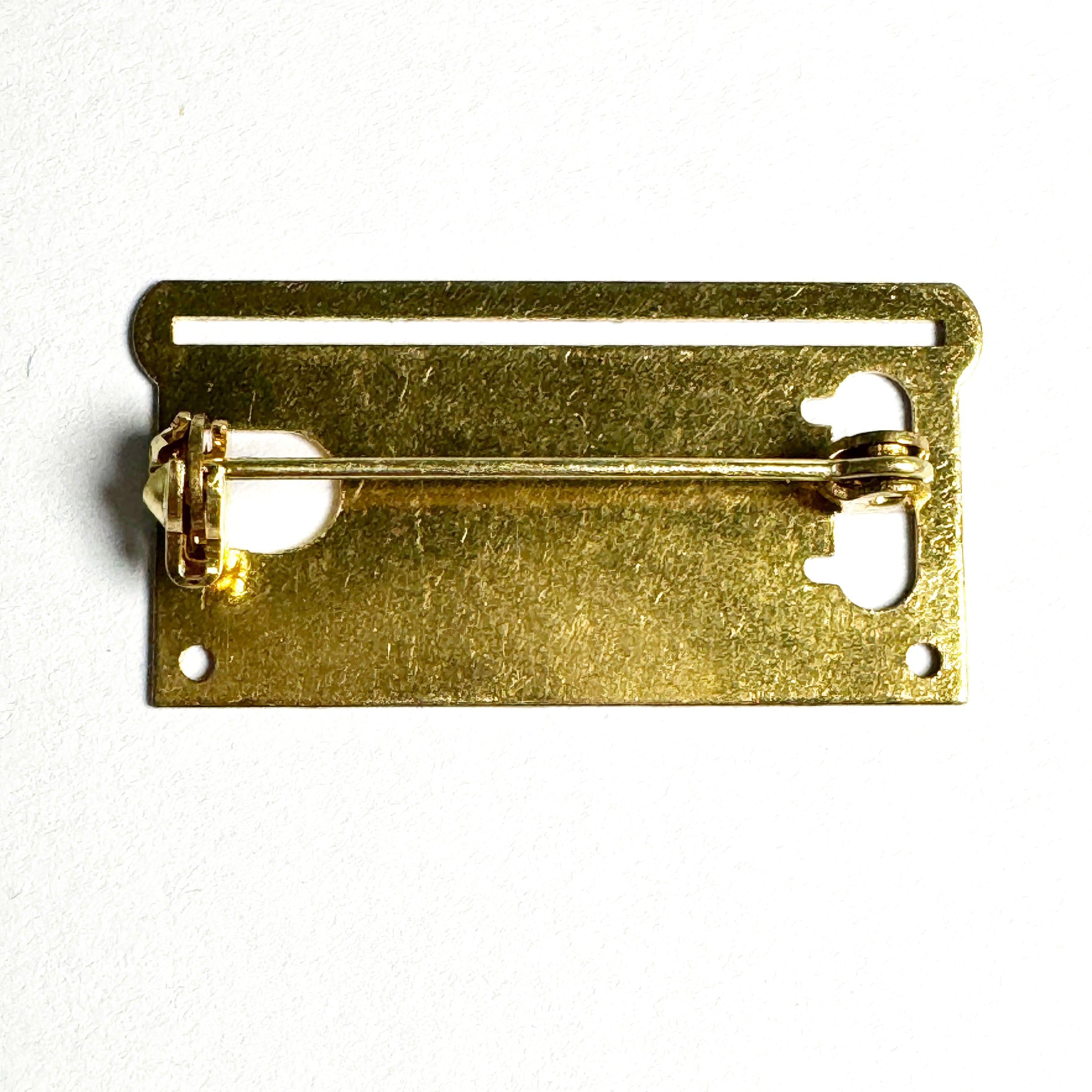 10× Medal Ribbon Mounting Bars – 1-Space Brooch Pin – Fits 30 – 34 mm Ribbons – Brass