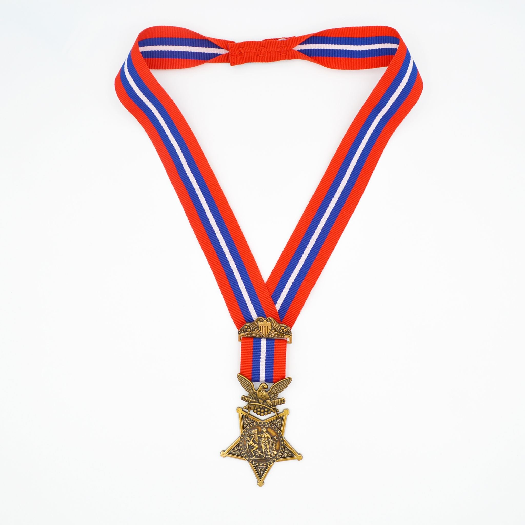 U.S. Medal of Honor Army 1896 – 1904 Type II Neck Ribbon Cravat – Full-Size Brass detail view 2
