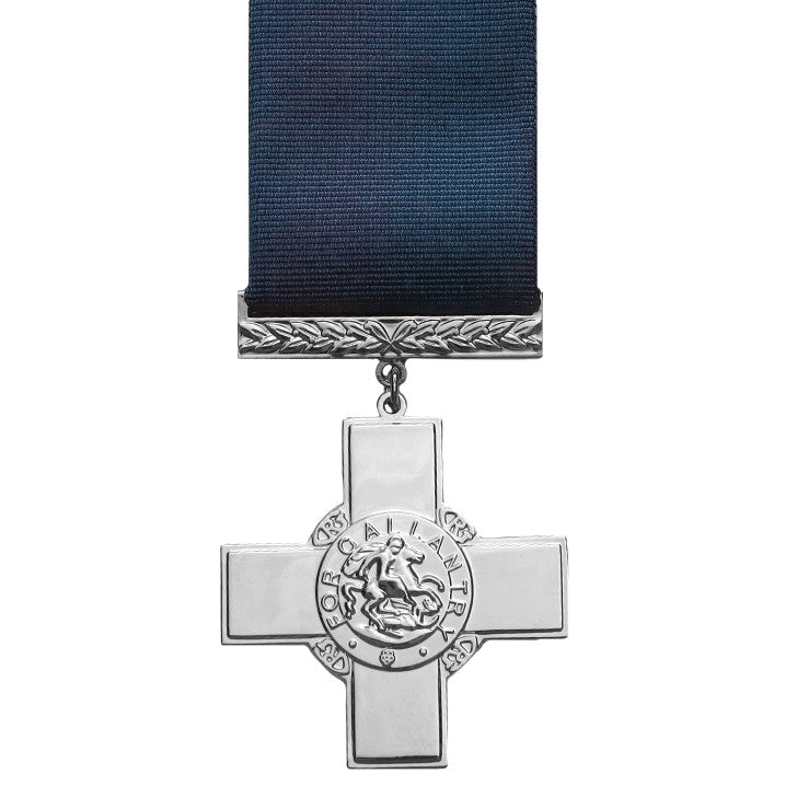 UK George Cross Replica Medal – Full Size with Dark Blue Ribbon