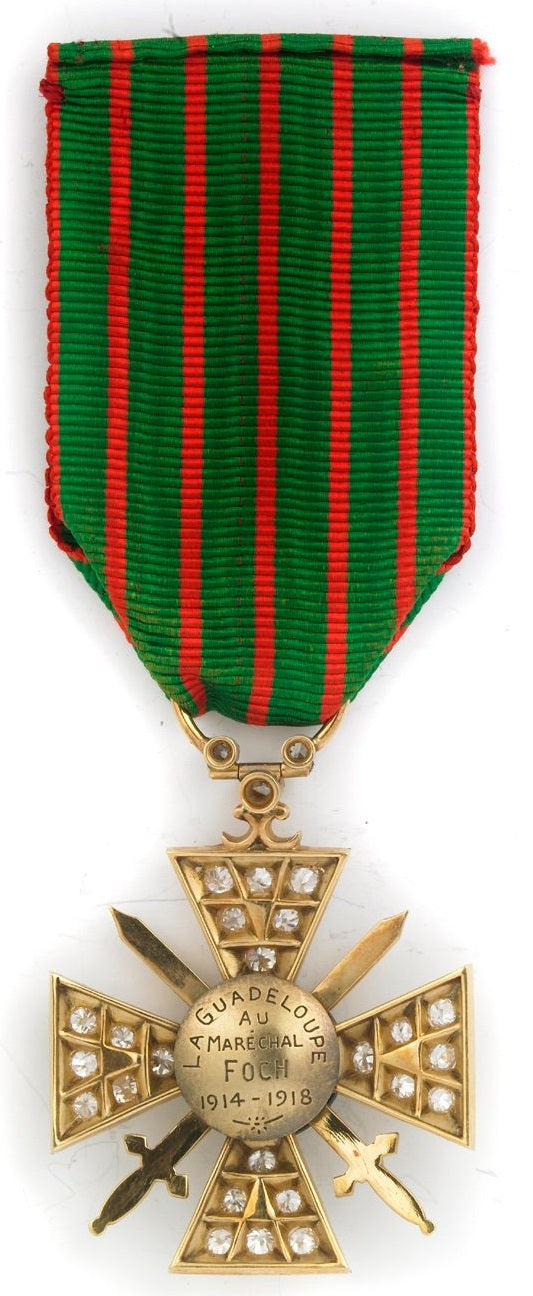 France Croix de Guerre 1914 – 1918 with Diamonds – Marshal Foch – 925 Silver detail view 23