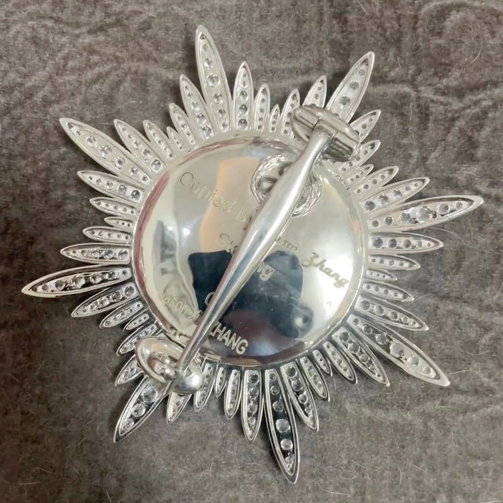 British Order of the Garter Star, 925 Sterling Silver, Enamel detail view 3