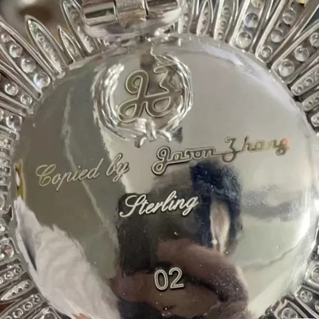 British Order of the Garter Star, 925 Sterling Silver, Enamel detail view 5