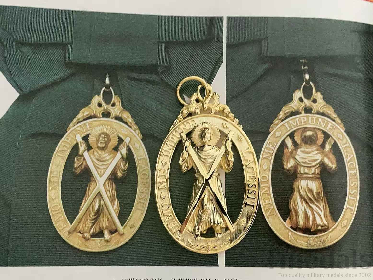 Order of the Thistle Sash & Badge – Saint Andrew Badge in Brass – Full-Size detail view 8