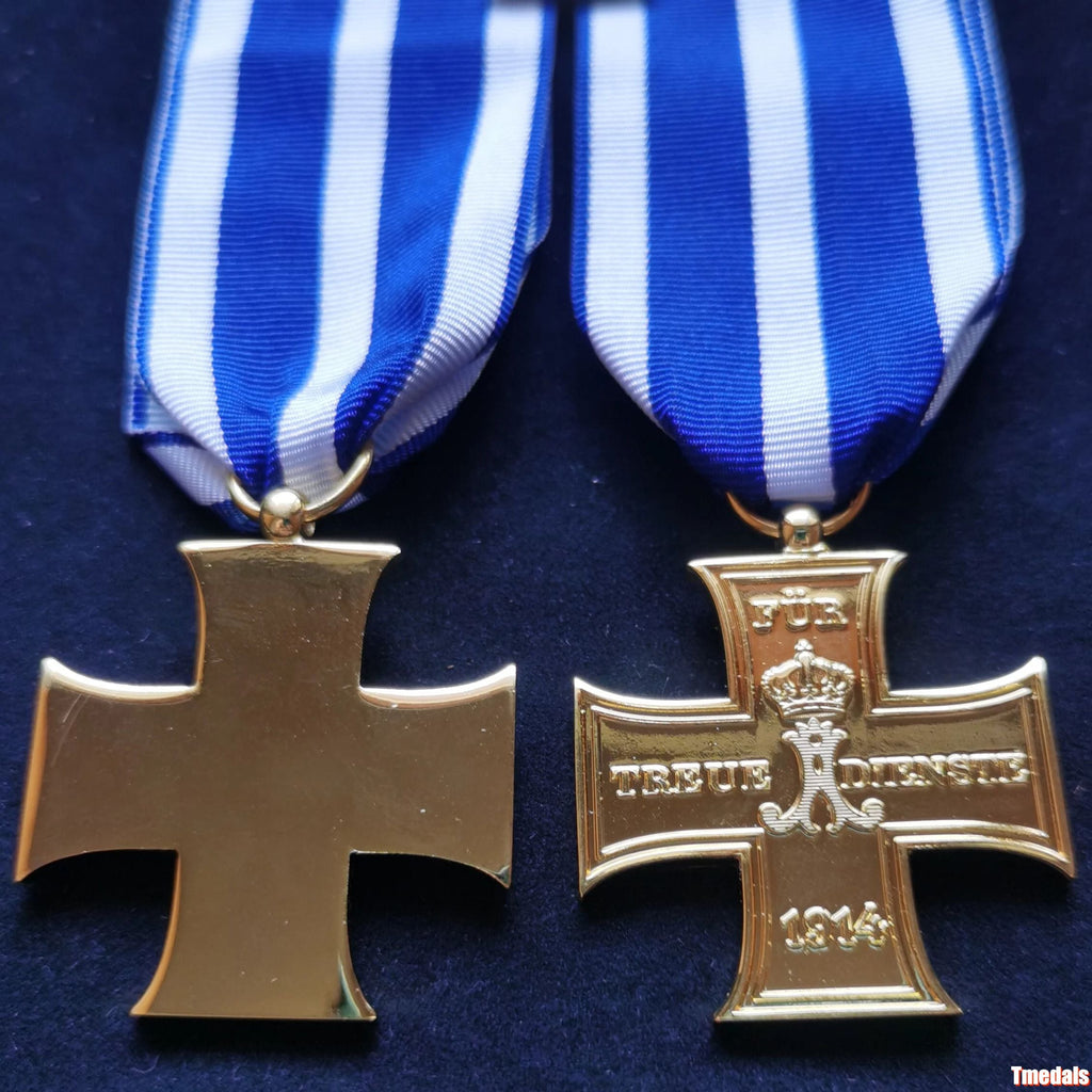 Gold Prussian Cross 1914 "Für Treue Dienste" Badge – WWI Loyal Service detail view 4