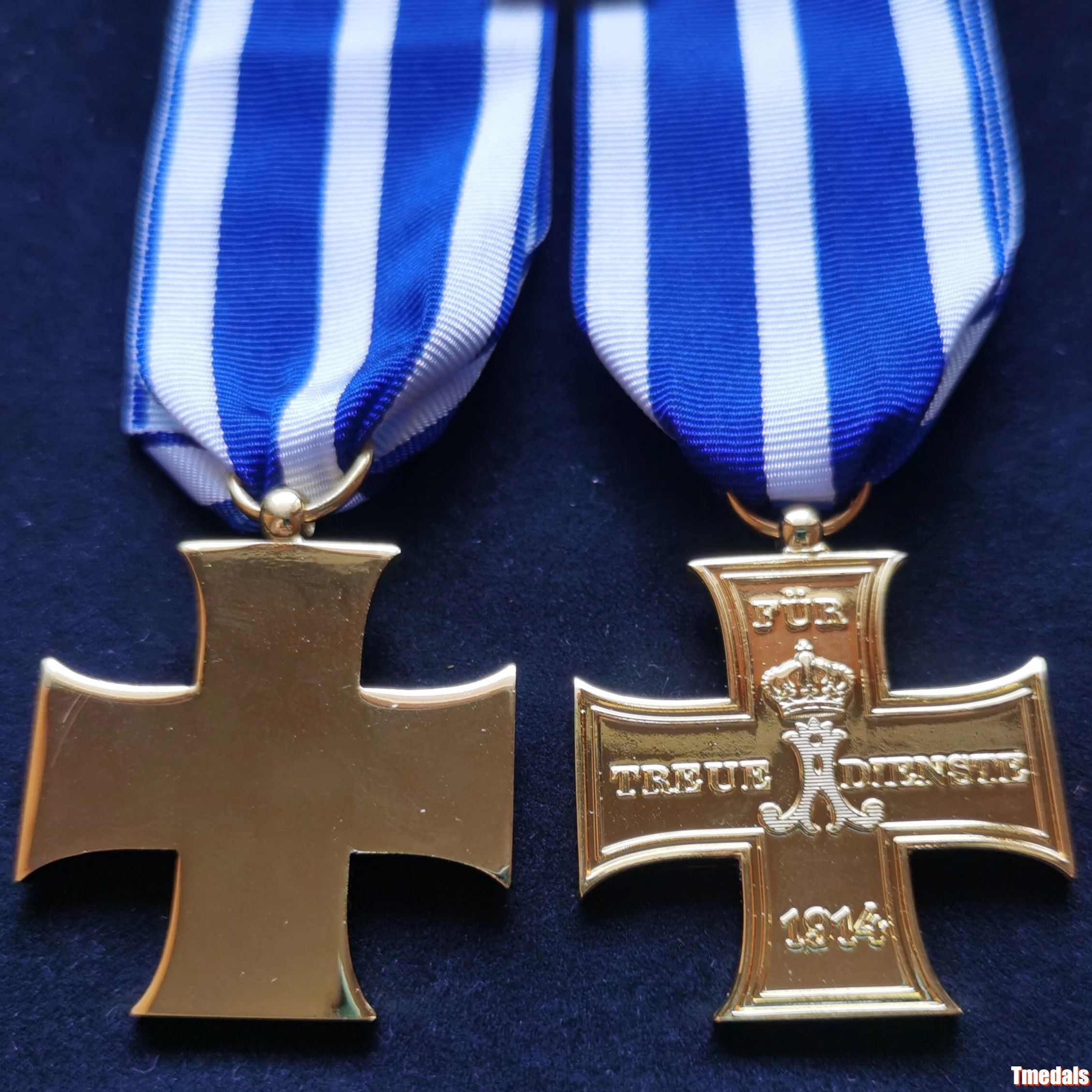 Gold Prussian Cross 1914 "Für Treue Dienste" Badge – WWI Loyal Service detail view 4