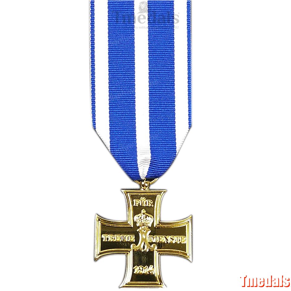 Gold Prussian Cross 1914 "Für Treue Dienste" Badge – WWI Loyal Service replica