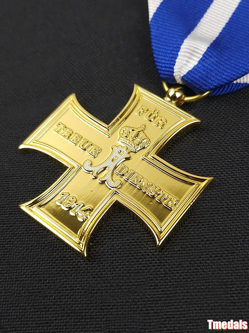 Gold Prussian Cross 1914 "Für Treue Dienste" Badge – WWI Loyal Service detail view 3