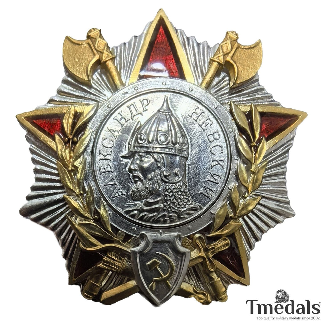 Order of Alexander Nevsky Medal – USSR WWII in 925 Silver + Real Enamel replica