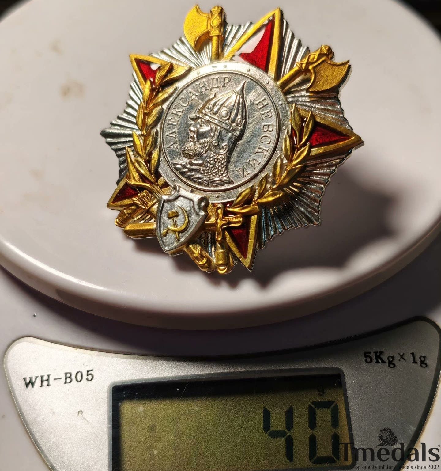 Order of Alexander Nevsky Medal – USSR WWII in 925 Silver + Real Enamel detail view 8