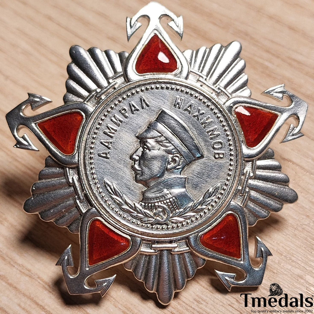 Order of Nakhimov USSR Medal – 925 Silver & Hard Enamel – Soviet Union detail view 8
