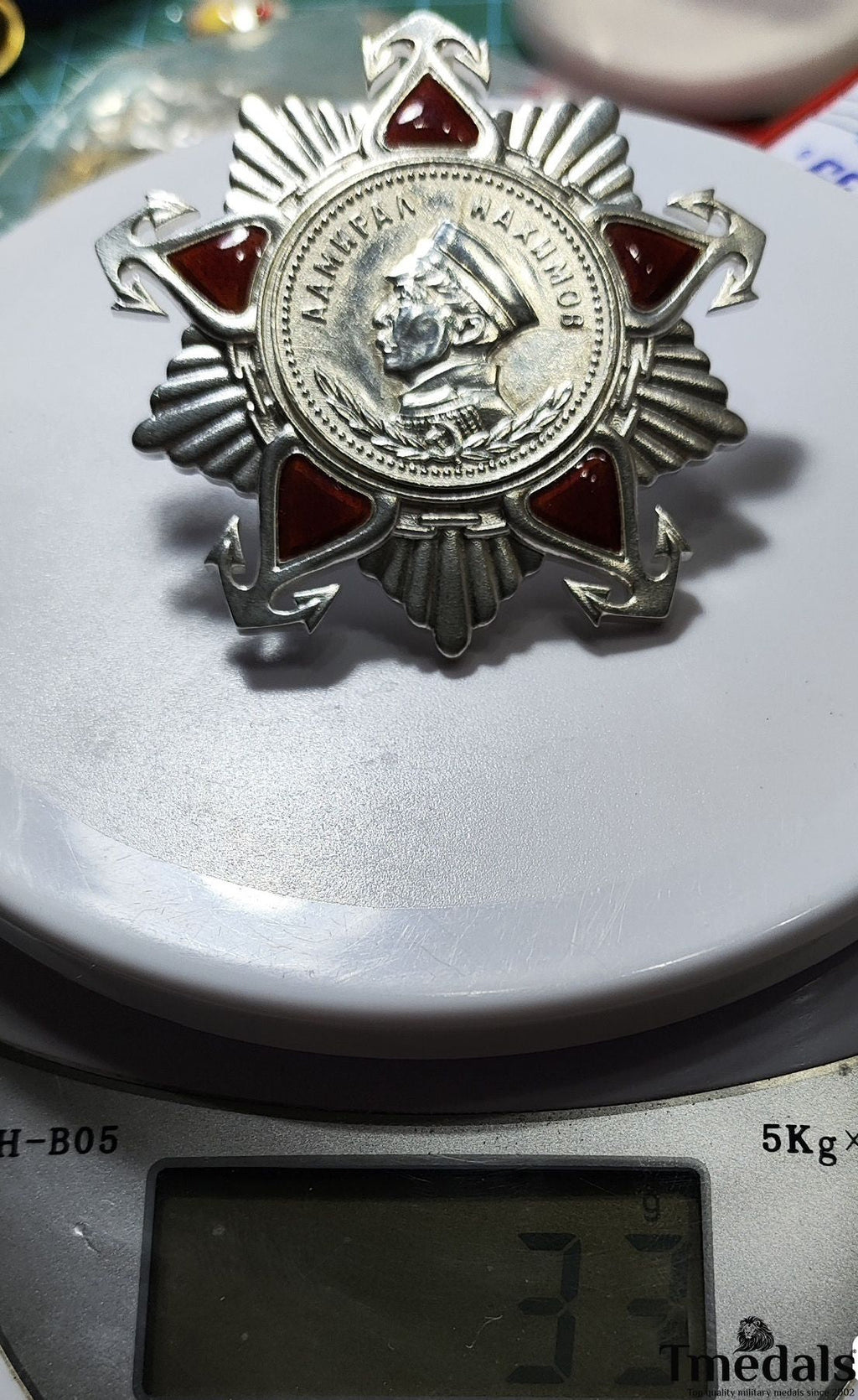 Order of Nakhimov USSR Medal – 925 Silver & Hard Enamel – Soviet Union detail view 9
