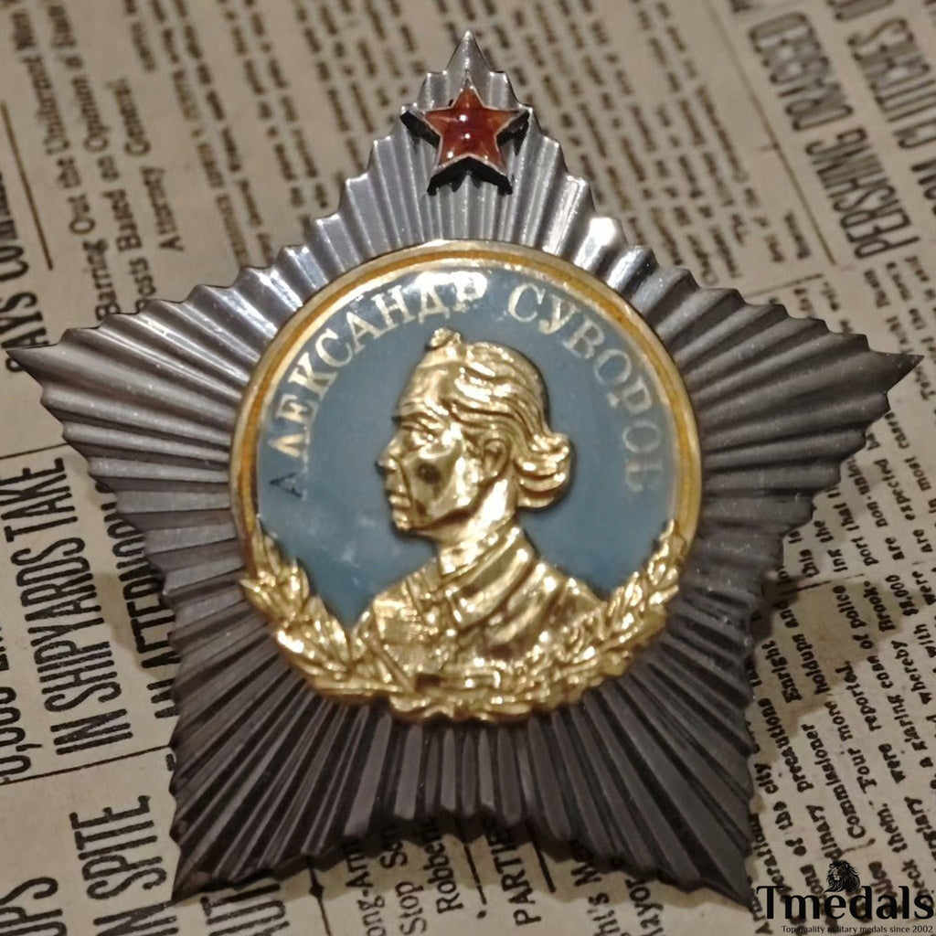Soviet Order of Suvorov 1st Class Medal-925 Silver 24K Gilt Enamel reproduction