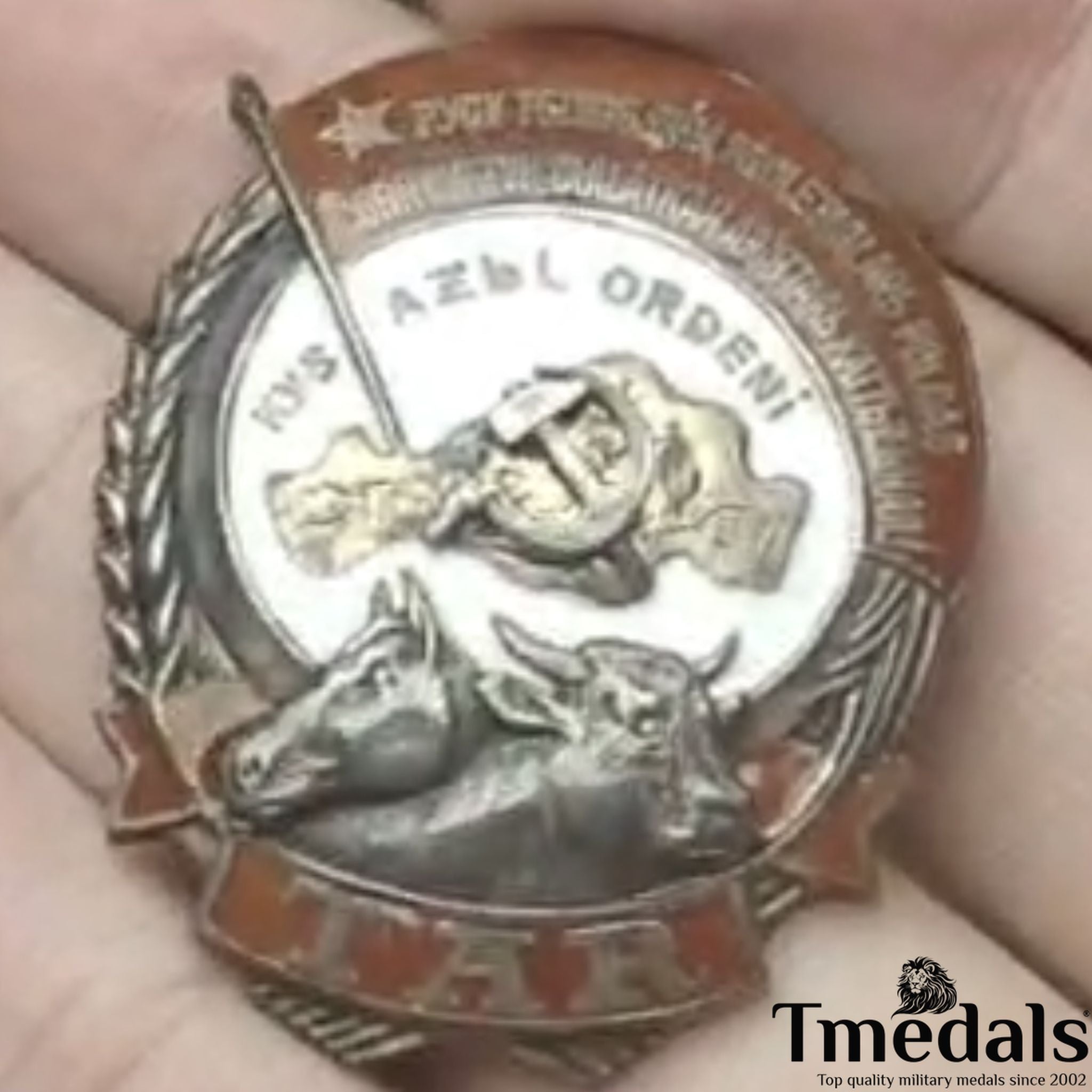 Order of Labor of the Tuvan - 925 Silver - Real Enamel Soviet Medal reproduction