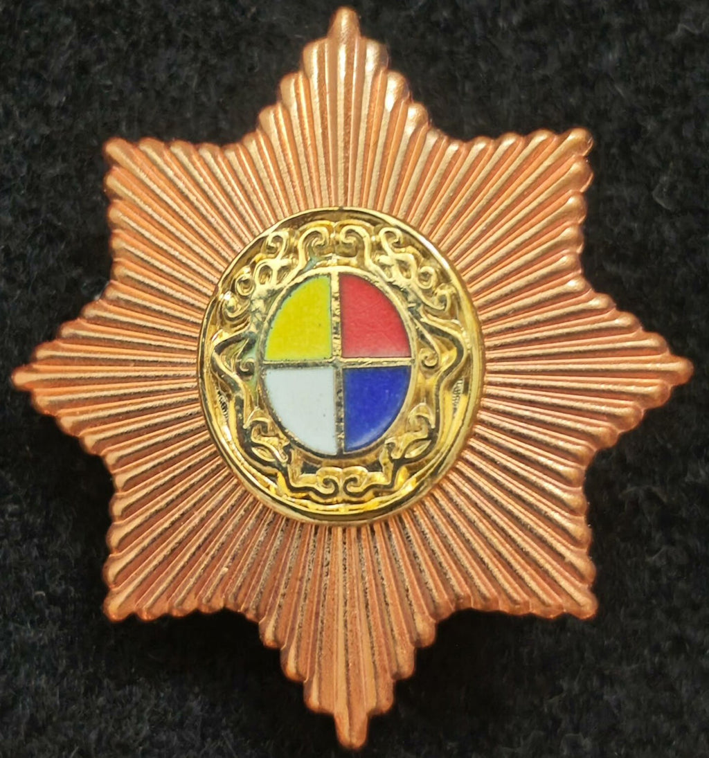 Chinese Qing Imperial Guard Cap Badge – 8-Point Star Roundel reproduction