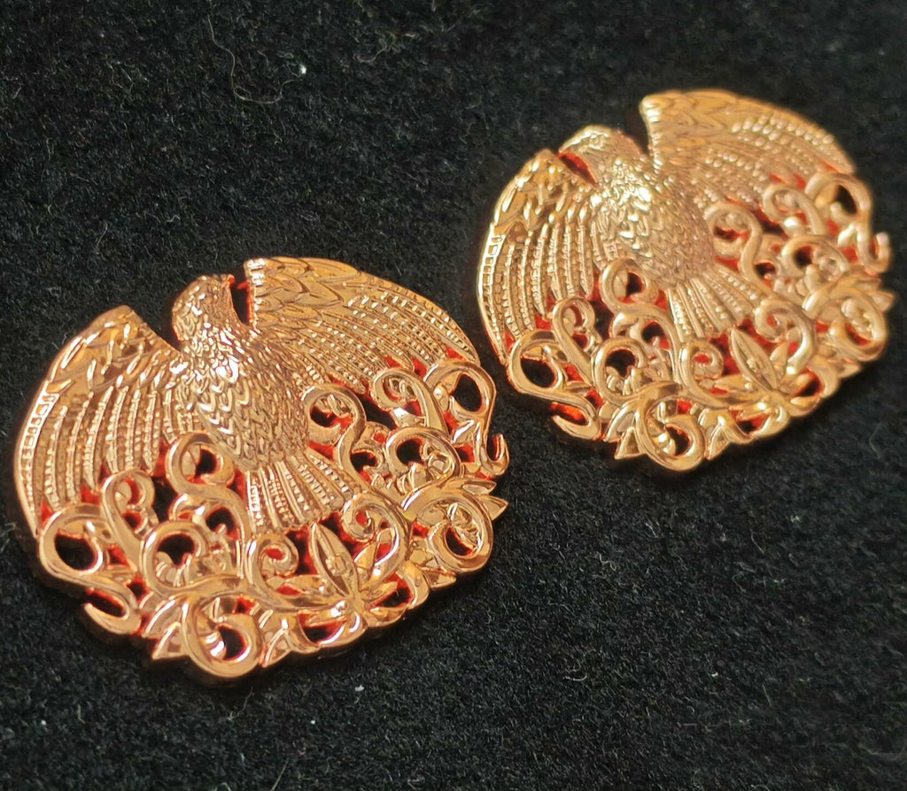 Chinese Qing Imperial Guard Eagle Collar Insignia Pair (2) detail view 4