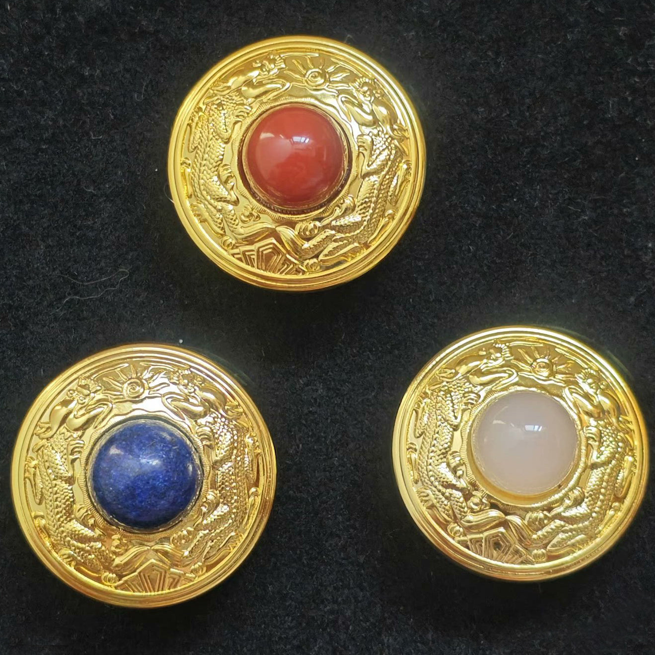 China Qing New Army Officer Cap Badges Set of 3 – Double-Dragon Replicas reproduction
