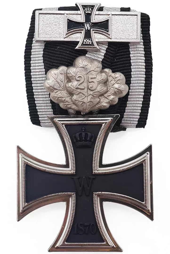 German Iron Cross 1870 2nd Class, 25-Year Oak Leaves & 1914 Spange reproduction