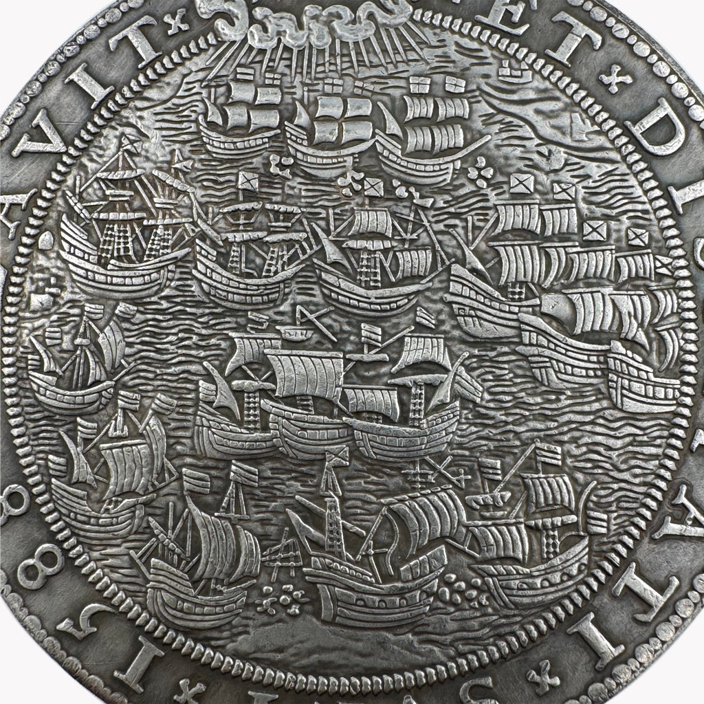 Elizabeth I Defeat of the Spanish Armada Medal 1588 UK Medal Coin detail view 11