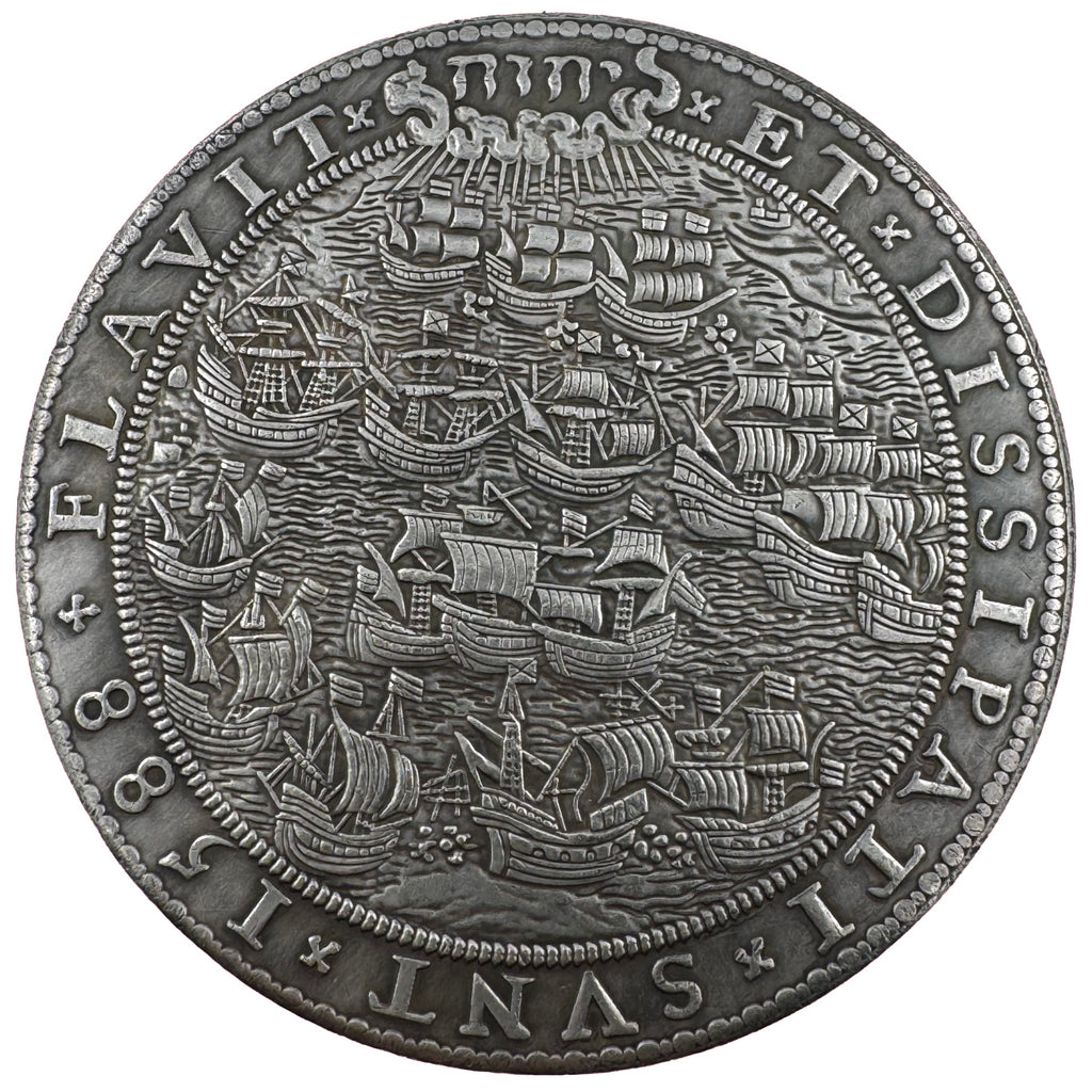 Elizabeth I Defeat of the Spanish Armada Medal 1588 UK Medal Coin reproduction