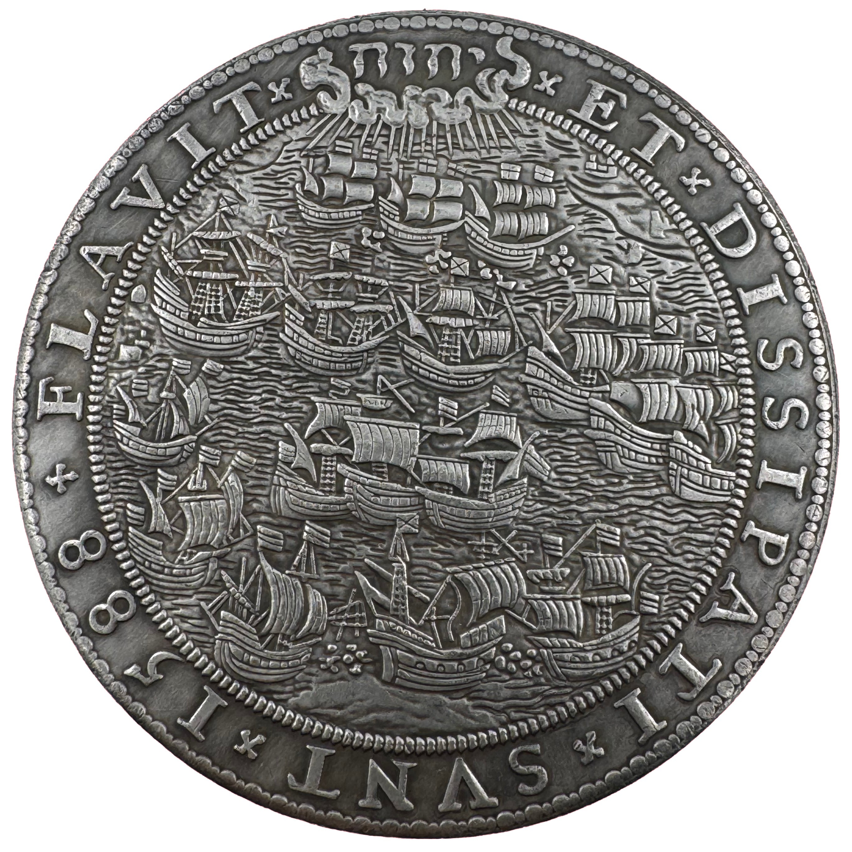 Elizabeth I Defeat of the Spanish Armada Medal 1588 UK Medal Coin reproduction