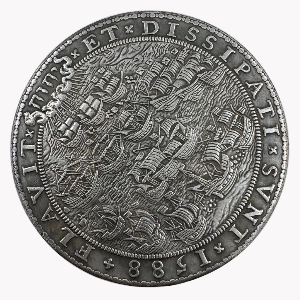 Elizabeth I Defeat of the Spanish Armada Medal 1588 UK Medal Coin detail view 9
