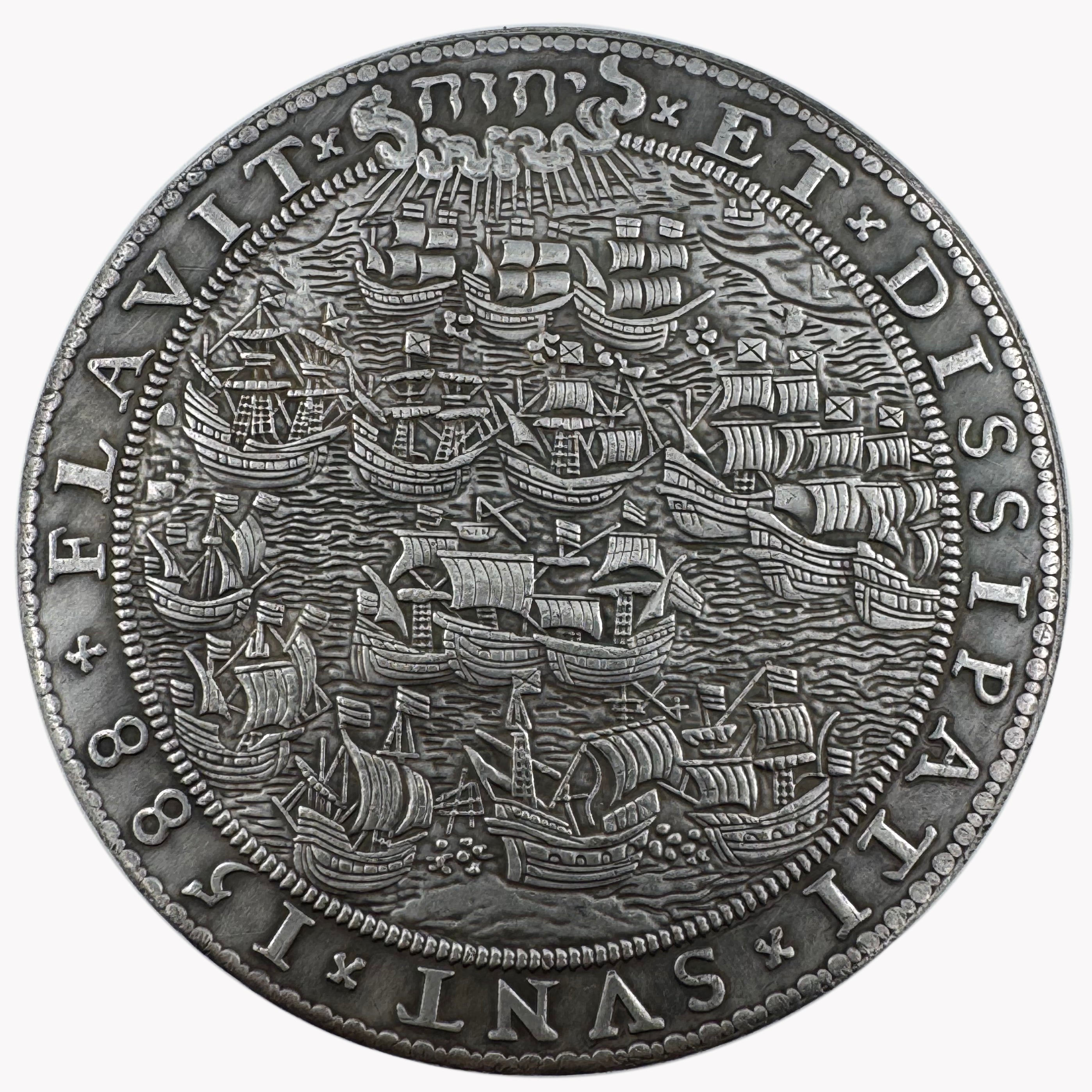 Elizabeth I Defeat of the Spanish Armada Medal 1588 UK Medal Coin detail view 10