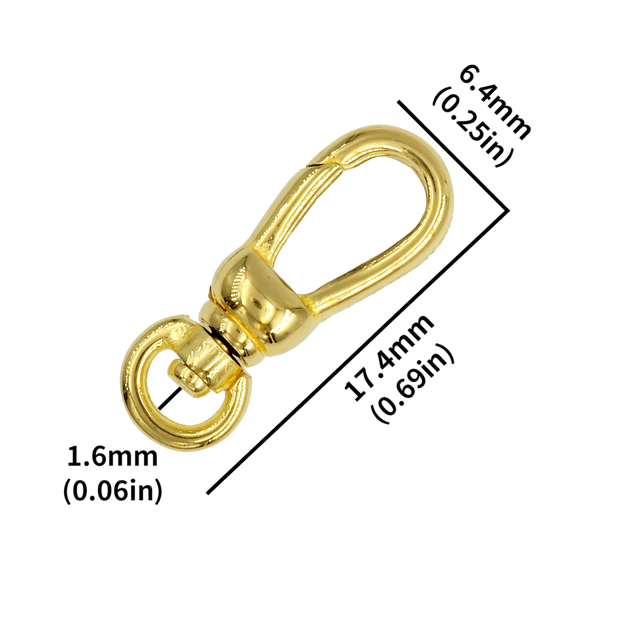 2pcs Solid Brass Swivel Hooks for UK European Medal Sash Ribbon Hardware 17.4mm detail view 3