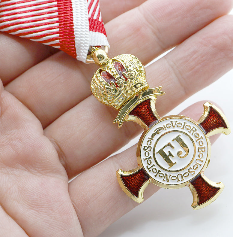 Golden Cross of Merit with Crown 1849 Austria-Hungary FJ Order Medal detail view 2