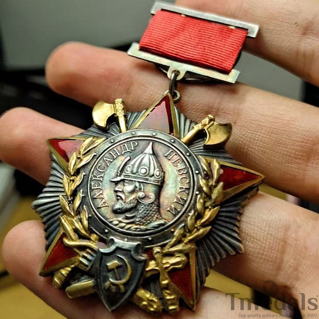 WWII USSR Order of Alexander Nevsky 1942-43 Suspended Type – 925 Silver replica