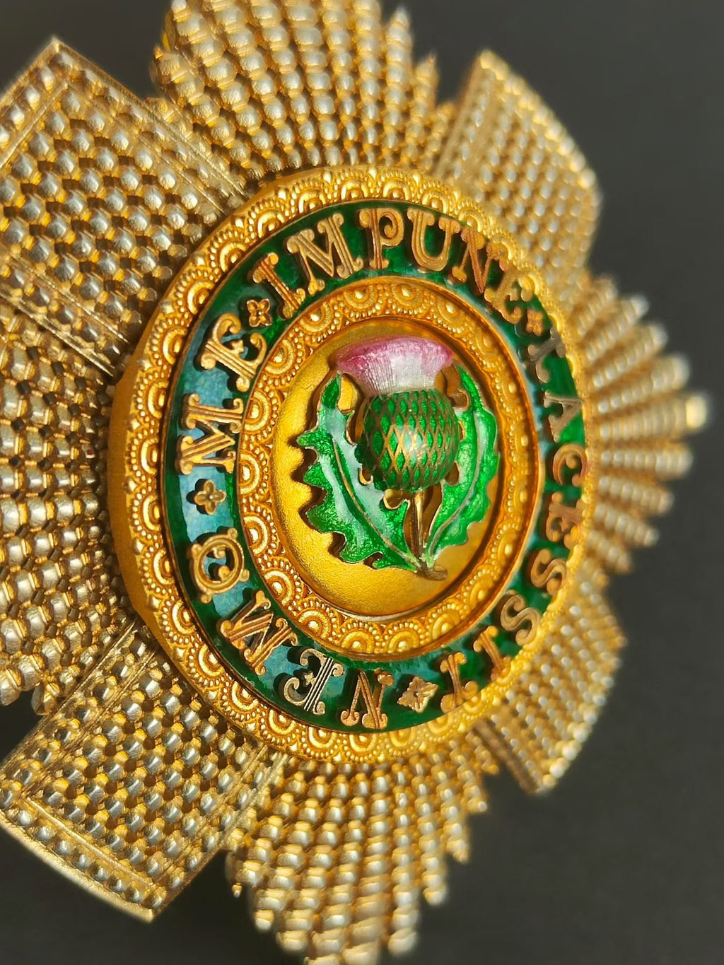 UK British Order of the Thistle Breast Star – 925 Sterling Silver Enamel