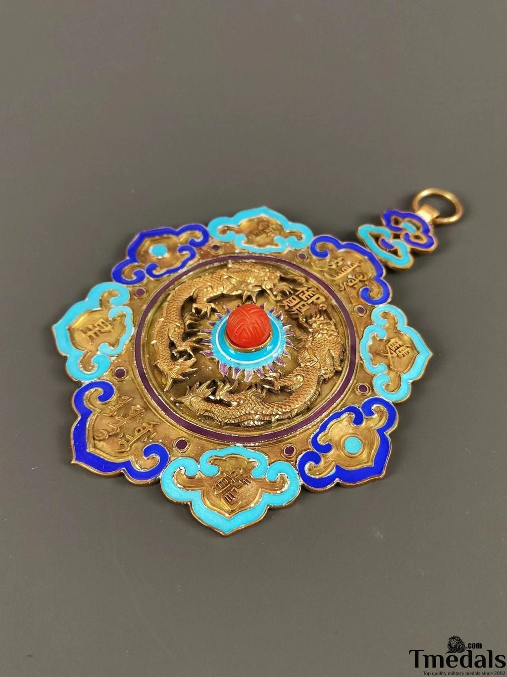 Chinese Qing Dynasty silver Order of the Double Dragon China Medal Badge detail view 9
