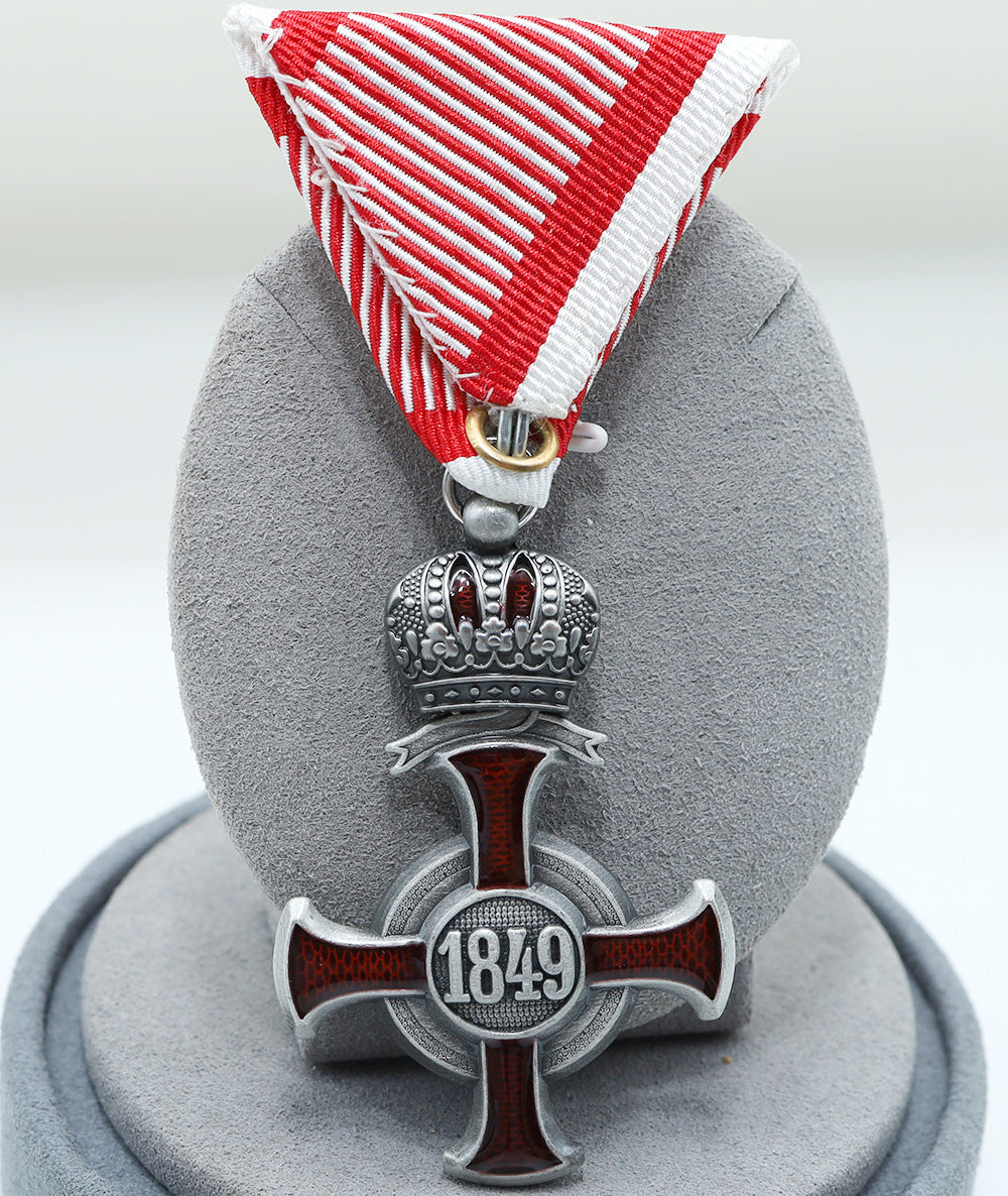 Austria-Hungary Silver Cross of Merit Crown 1849 FJ with Swords detail view 2