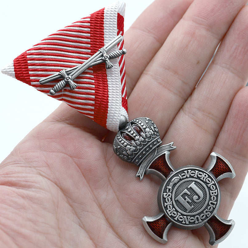 Austria-Hungary Silver Cross of Merit Crown 1849 FJ with Swords detail view 3