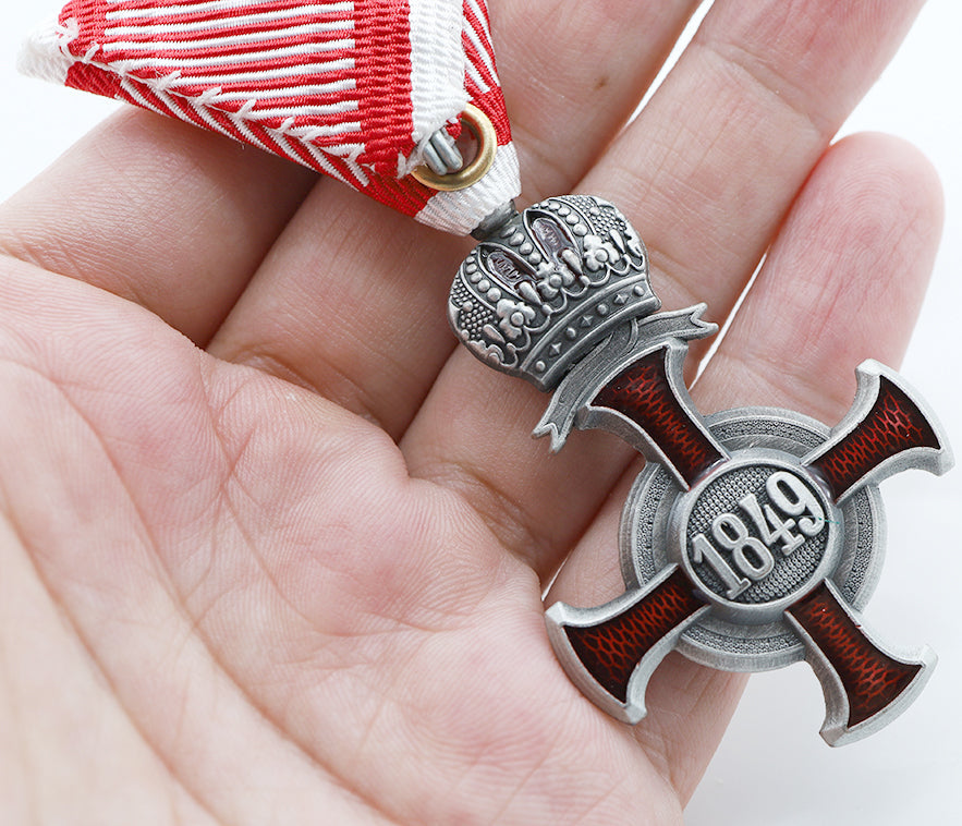 Austria-Hungary Silver Cross of Merit Crown 1849 FJ with Swords detail view 4