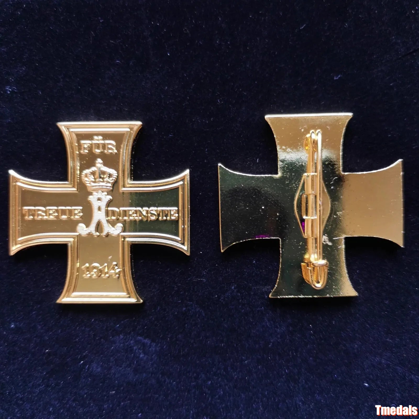 Gold Prussian Cross 1914 "Für Treue Dienste" Badge – WWI Loyal Service detail view 5