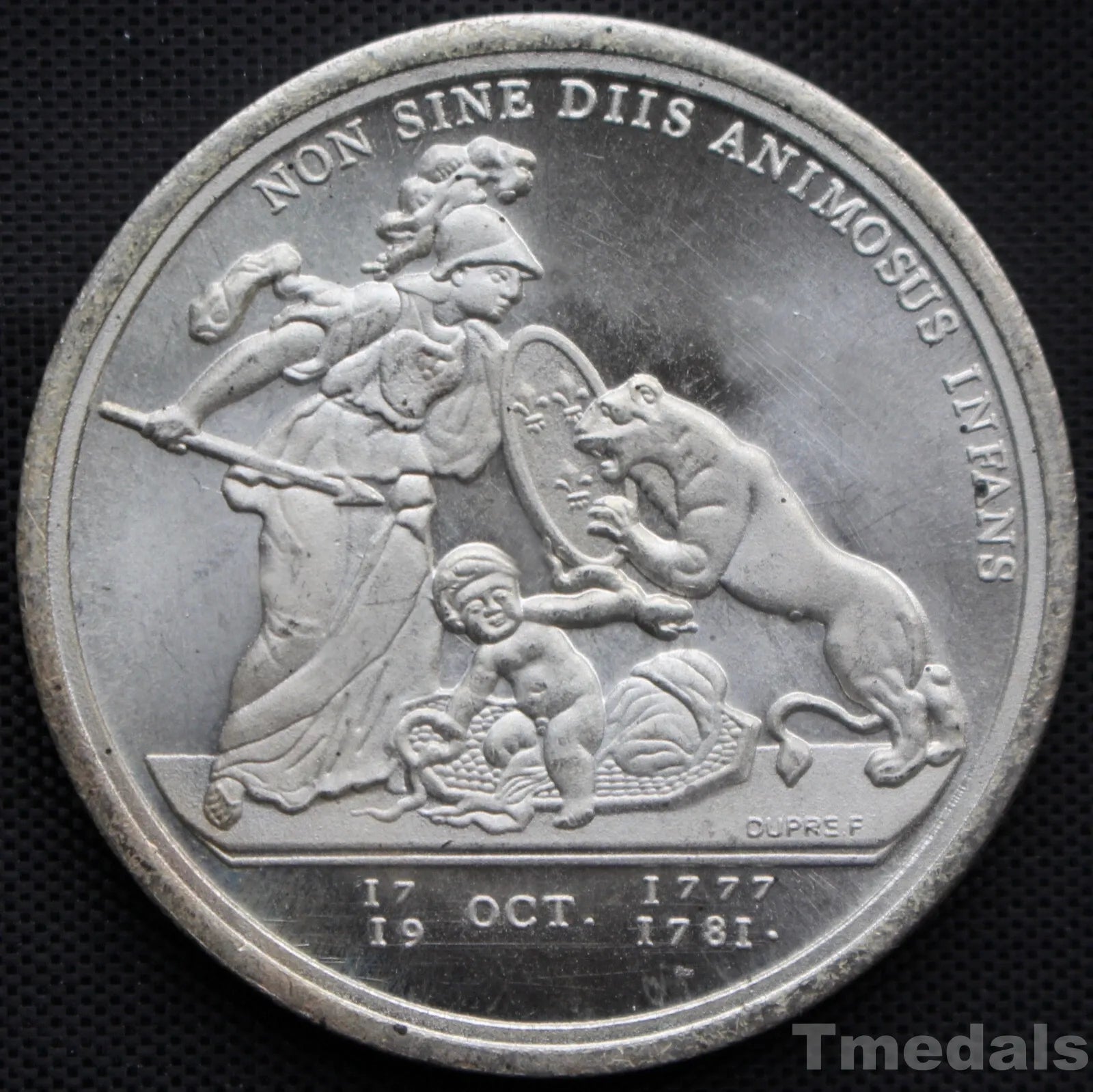 Libertas Americana Medal 1776 – 1781 Nickel Silver – Revolutionary Era U.S. detail view 2